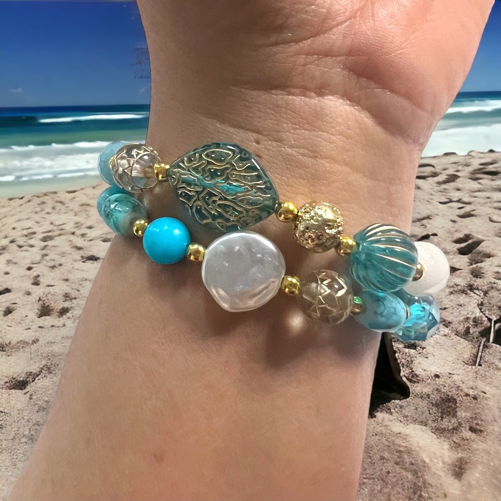 Turquoise Bracelet Set - Picture 2 of 4